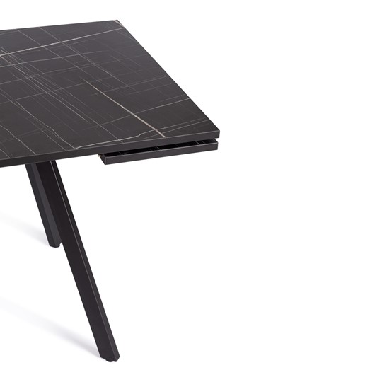 Кухонный стол раздвижной VIGO ЛДСП/HPL/металл,120x80x30х30х75 см, Мрамор чёрный/чёрный арт.19730 в Миассе - изображение 6