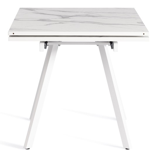 Раздвижной стол VIGO ЛДСП/HPL/металл,120x80x30х30х75 см, Мрамор светлый/белый арт.20623 в Челябинске - изображение 1