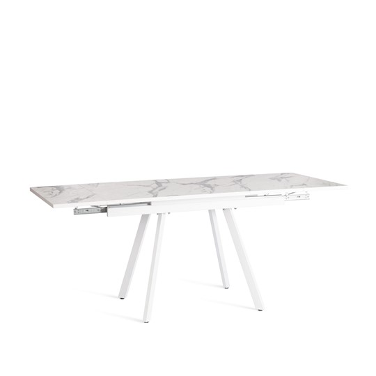 Раздвижной стол VIGO ЛДСП/HPL/металл,120x80x30х30х75 см, Мрамор светлый/белый арт.20623 в Челябинске - изображение 5