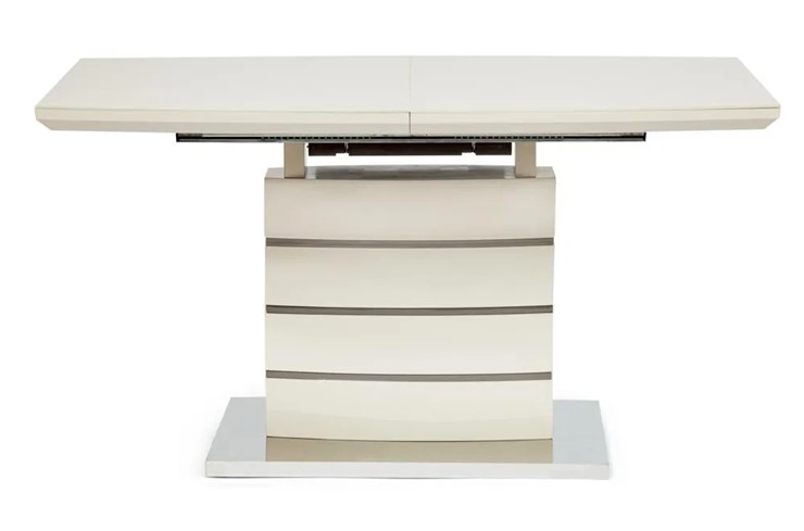 Кухонный стол раздвижной WOLF ( mod. 8053-2 ) мдф high gloss/закаленное стекло, 120/160x80x76, слоновая кость/латте в Челябинске - изображение 5
