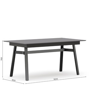 Обеденный стол 1600 Элиот ЛД 414.100.000, Оникс Серый/Чёрный в Миассе - предосмотр 3