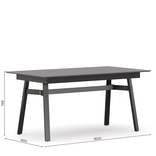 Обеденный стол 1600 Элиот ЛД 414.100.000, Оникс Серый/Чёрный в Златоусте - изображение 3
