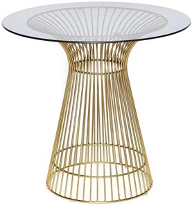Стол из стекла ARGO (mod. DT1471) металл/стекло, D80x74.5 черный/золотой в Златоусте