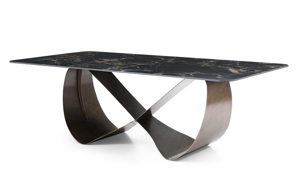 Стол обеденный DT9305FCI (240) черный керамика/бронзовый в Миассе - изображение