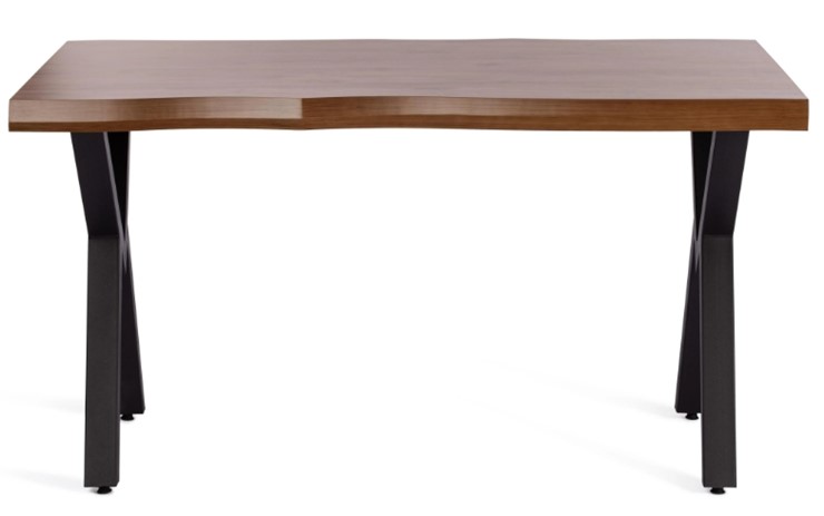 Кухонный обеденный стол EFFRON (mod. 1412) ЛДСП+меламин/металл, 140х80х75, walnut (орех)/чёрный в Челябинске - изображение 2