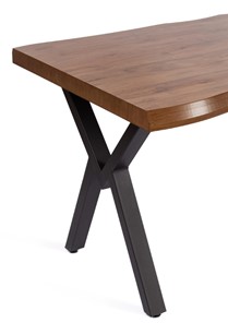 Кухонный обеденный стол EFFRON (mod. 1412) ЛДСП+меламин/металл, 140х80х75, walnut (орех)/чёрный в Челябинске - предосмотр 3