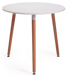 Кухонный обеденный стол MARS (mod.T1004) МДФ/дерево, 80х80х75, Белый/натуральный арт.15186 в Копейске