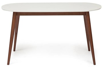 Кухонный стол MAX (Макс) бук/мдф 140х80х75 Белый/Коричневый арт.10465 в Челябинске - предосмотр