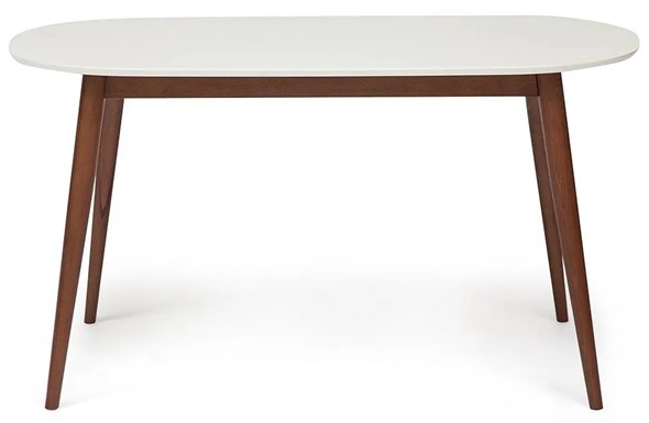 Кухонный стол MAX (Макс) бук/мдф 140х80х75 Белый/Коричневый арт.10465 в Челябинске - изображение