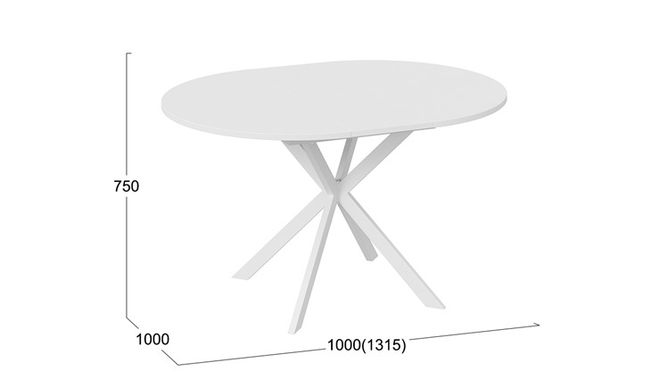 Стол обеденный раздвижной Мэдисон Тип 1 (Белый муар, Белый) в Магнитогорске - изображение 4
