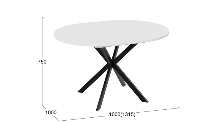 Кухонный стол Мэдисон Тип 1 (Черный муар, Белый) в Миассе - изображение 4