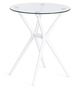 Стол со стеклянной столешницей PARNAVAZ (mod. 29) пластик/стекло, 60х60х70,5 прозрачный/белый арт.19697 в Магнитогорске