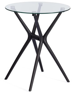 Стол со стеклянной столешницей PARNAVAZ (mod. 29) пластик/стекло, 60х60х70,5 прозрачный/черный арт.19698 в Магнитогорске