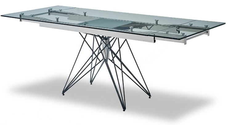 Кухонный раскладной стол T-041 (140) прозрачный в Златоусте - изображение 3
