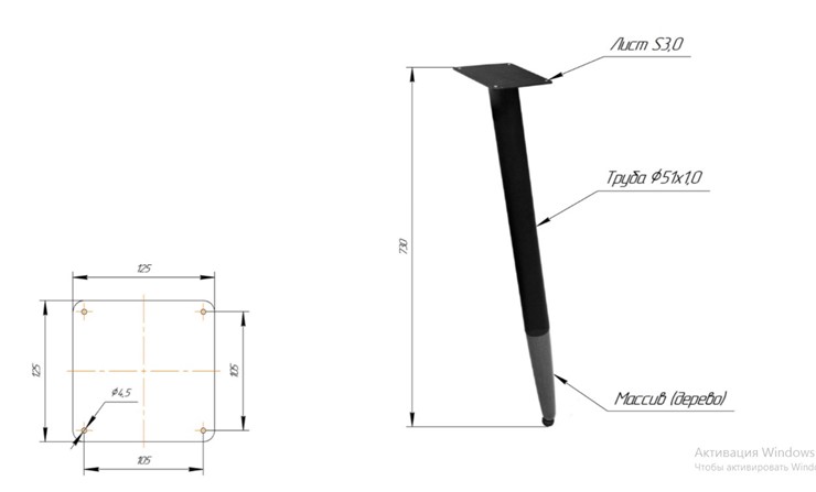 Кухонный стол SHT-TU12 (3 шт.)/ТT 80/80 (черный/темный орех/венге) в Миассе - изображение 1