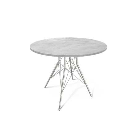 Кухонный стол SHT-TU2-1 / SHT-TT 90 ЛДСП (бетон чикаго светло-серый/хром лак) в Миассе - изображение