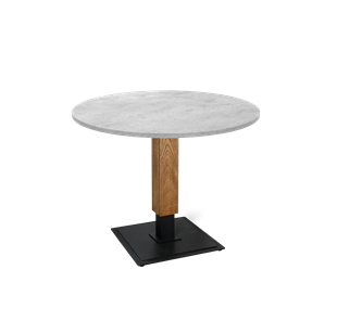 Обеденный стол SHT-TU22 / SHT-TT 90 ЛДСП (бетон чикаго светло-серый/дуб брашированный корич/черный муар) в Златоусте