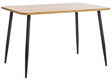 Обеденный стол PLUTO ЛДСП/металл, 120x80x77, Дуб вотан/Черный арт.19317 в Копейске - предосмотр