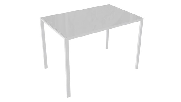 Стол кухонный Торрес тип 1 (Белый муар/Белый глянец) в Миассе - изображение