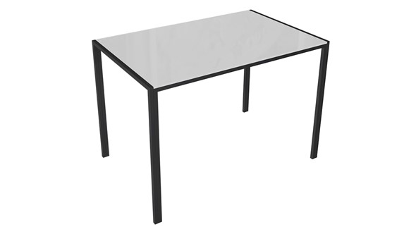 Кухонный обеденный стол Торрес тип 1 (Черный муар/Белый глянец) в Магнитогорске - изображение