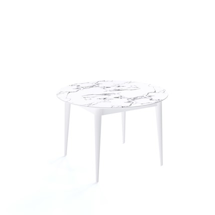 Обеденный раздвижной стол Kenner W1200 (Белый/Мрамор белый) в Копейске - изображение