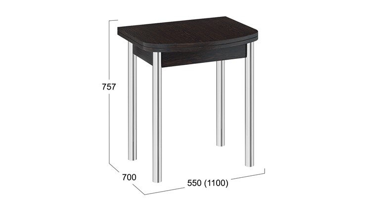 Обеденный стол Лион (мини) (СМ-204.01.2), цвет Венге/Хром в Челябинске - изображение 4
