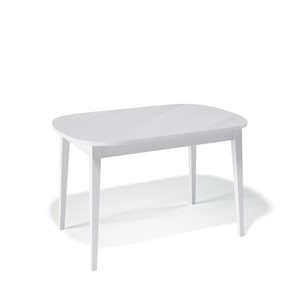 Обеденный раздвижной стол Kenner 1300M (Белый/Стекло белое глянец) в Магнитогорске
