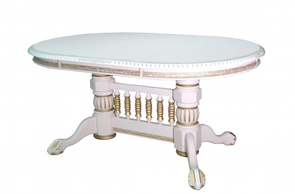 Кухонный стол раскладной Азия 106Х160Х200Х240, Слоновая кость+Патина в Копейске - изображение