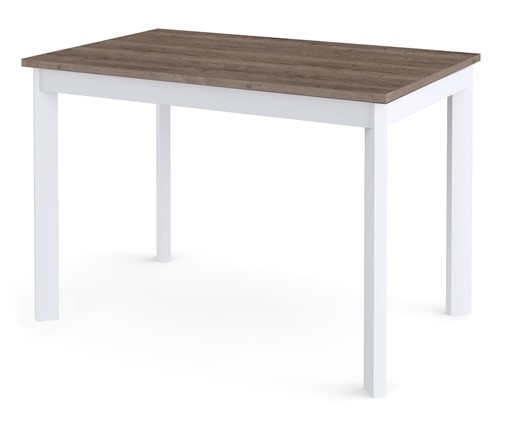 Кухонный раскладной стол Dikline L110 Дуб Галифакс/ножки белые в Миассе - изображение