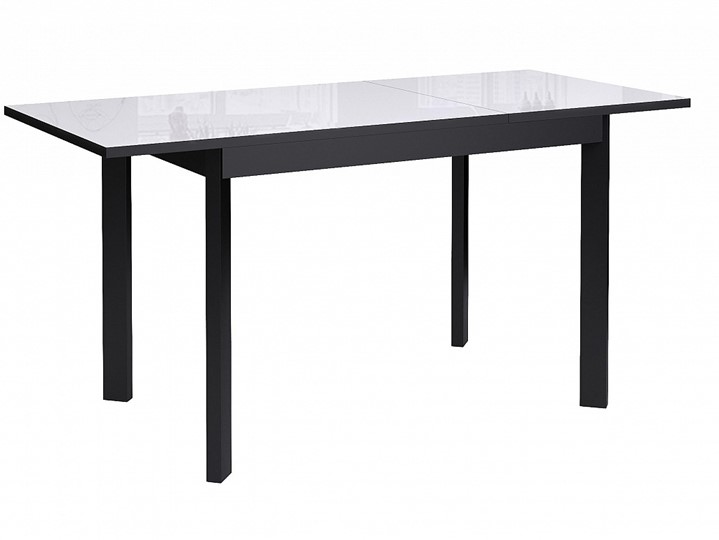 Раздвижной стол Dikline Ls110, стекло белое/ножки черные в Миассе - изображение 1