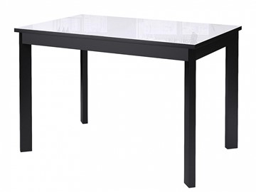 Раздвижной стол Dikline Ls110, стекло белое/ножки черные в Миассе - предосмотр