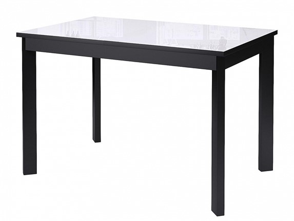 Раздвижной стол Dikline Ls110, стекло белое/ножки черные в Миассе - изображение