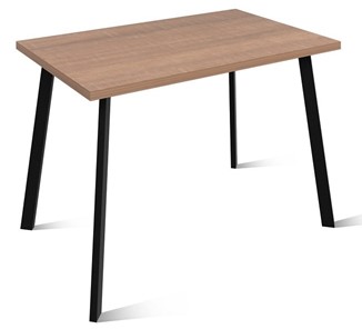 Обеденный стол Агат.2, Пластик Дуб натуральный/Черный матовый в Копейске
