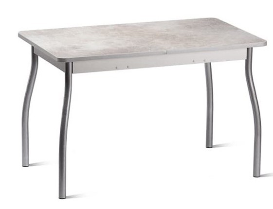 Раздвижной стол Орион.4 1200, Пластик Белый шунгит/Металлик в Челябинске - изображение