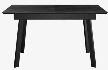 Стол на кухню раздвижной  DikLine SFH125 стекло Оптивайт Черный мрамор/подстолье черное в Челябинске - предосмотр 1