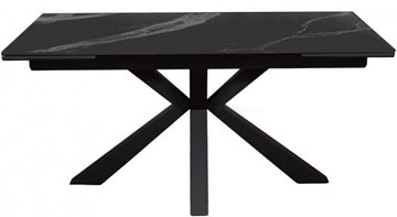 Стол обеденный раздвижной DikLine SFE140 Керамика Черный мрамор/подстолье черное/опоры черные (2 уп.) в Челябинске - предосмотр 1