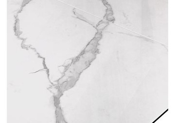 Стол раздвижной DikLine SFE160 Керамика Белый мрамор/подстолье черное/опоры черные (2 уп.) в Челябинске - предосмотр 6