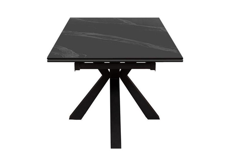 Стол обеденный раздвижной DikLine SFE160 Керамика Черный мрамор/подстолье черное/опоры черные (2 уп.) в Челябинске - изображение 3