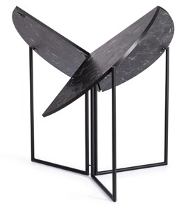 Стол складывающийся YOOP (mod. 1202) ЛДСП+меламин/металл, 100х100х72, чёрный мрамор/чёрный, арт.19491 в Челябинске - предосмотр 1