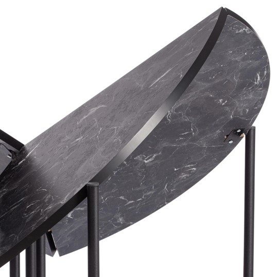 Стол складывающийся YOOP (mod. 1202) ЛДСП+меламин/металл, 100х100х72, чёрный мрамор/чёрный, арт.19491 в Челябинске - изображение 2
