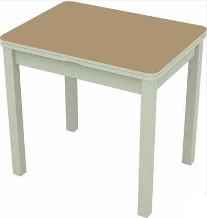 Кухонный раскладной стол Бари дерево №8 (стекло капучино/белый) в Копейске - изображение