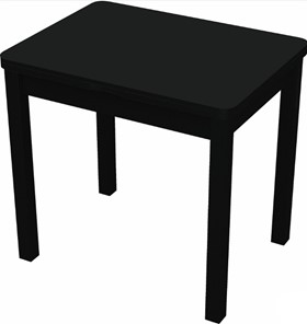 Кухонный раздвижной стол Бари дерево №8 (стекло черное/черный) в Магнитогорске