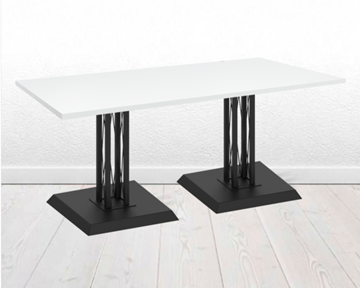 Кухонный обеденный стол SHT-TU6-BS2 (2 шт.)/ТT 120/80 (черный/белый шагрень) в Миассе