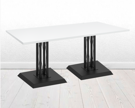 Кухонный обеденный стол SHT-TU6-BS2 (2 шт.)/ТT 120/80 (черный/белый шагрень) в Копейске - изображение