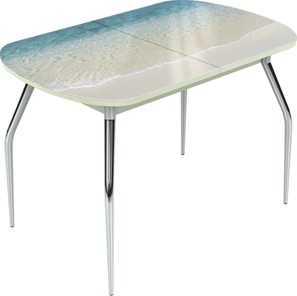 Раздвижной стол Ривьера исп.2 хром №5 (Exclusive h110/белый) в Копейске