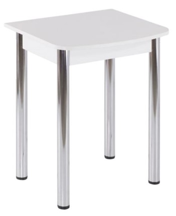 Кухонный пристенный стол НСПГ-02, белый ЛДСП/39 прямые трубы хром в Миассе - изображение