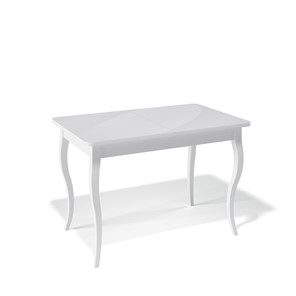 Обеденный раздвижной стол Kenner 1100C (Белый/Стекло белое сатин) в Копейске