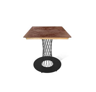 Керамический обеденный стол SHT-TU3-1/ТT8 60/60 (черный муар/прозрачный лак/коричневая сепия) в Миассе