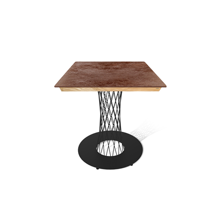 Обеденный стол SHT-TU3-1/ТT8 60/60 (черный муар/прозрачный лак/коричневая сепия) в Миассе - изображение