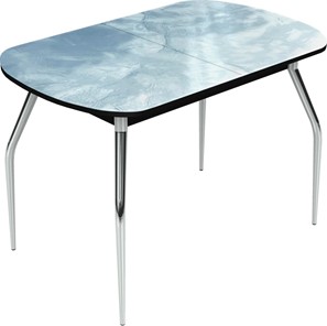 Обеденный раздвижной стол Ривьера исп.2 хром №5 (Exclusive h159/черный) в Миассе